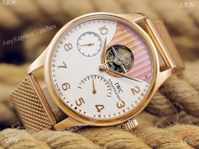 Top Quality Copy IWC SCHAFFHAUSEN Tourbillon Rose Gold Watch